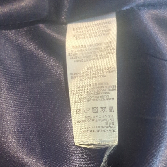 Unique 21 Black Striped Women's Blazer with Ruffle Detail - Picture 6 of 6